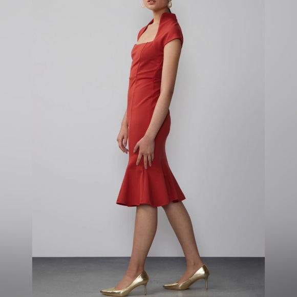 Square Neck Sheath Dress - Picture 2 of 3